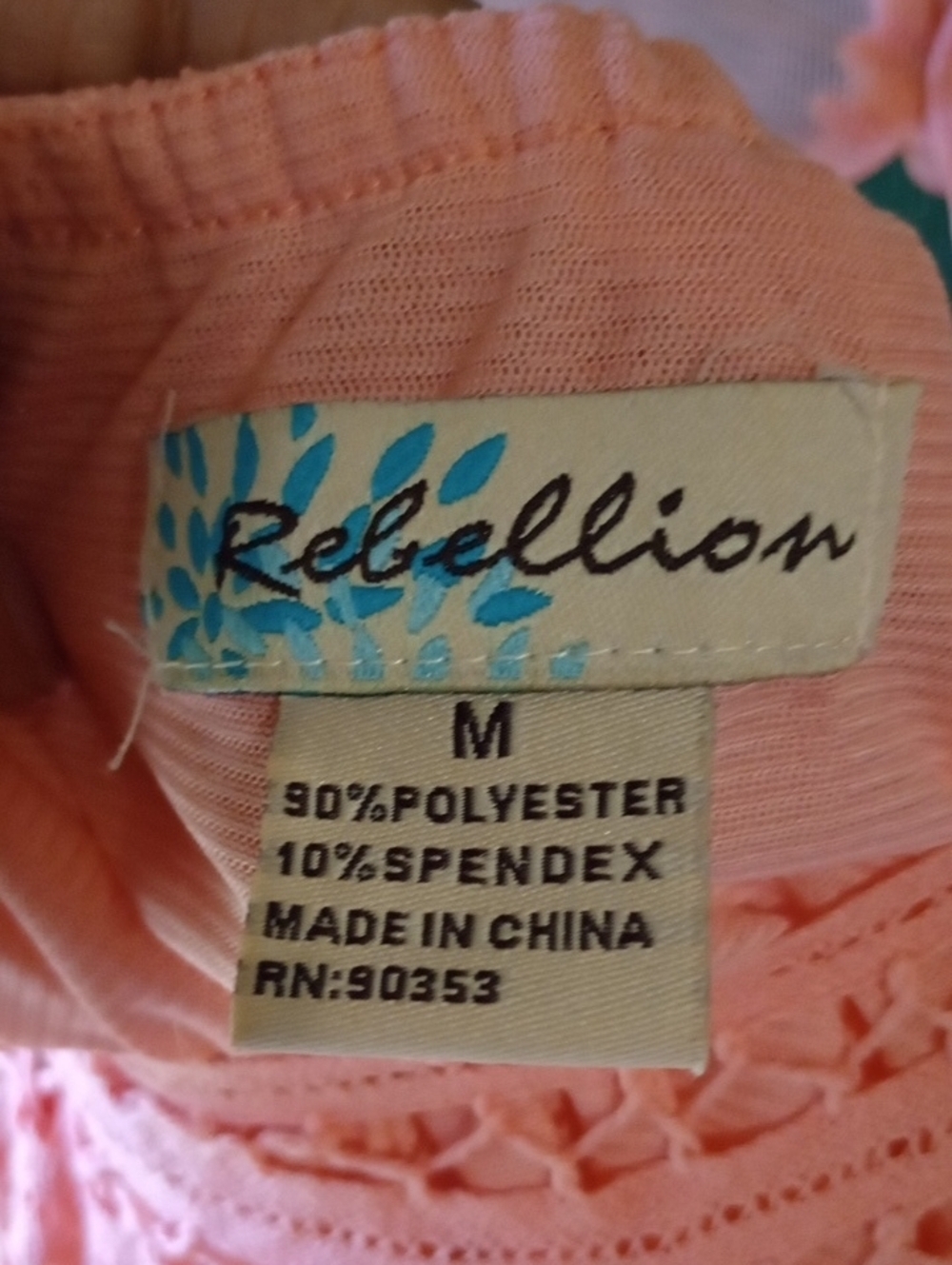 Rebellion Pink Crochet Yoke Tiered Chiffon Dress Sz Med - Picture 4 of 6